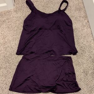 Lands' End Women's Deep Purple Swim Suit